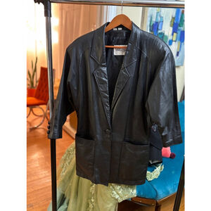 Vintage Women's Wilson's Suede & Leather Black Leather Jacket Size S